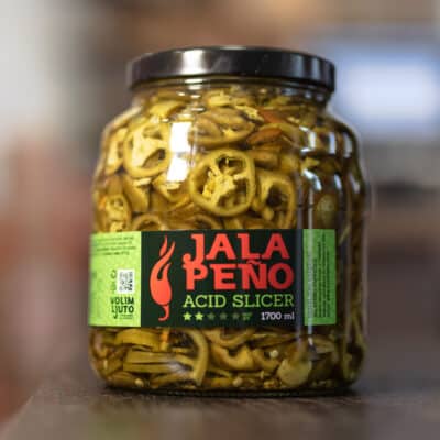 Kiseljenje feferona i chili papričica 21 Alternative view of Jalapeno Acid Slicer ukiseljene papričice 1700ml