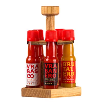 Ideje za božićne poklone - kombinacije za sve! 37 Drveni stalak s 5 ljutih umaka 20ml