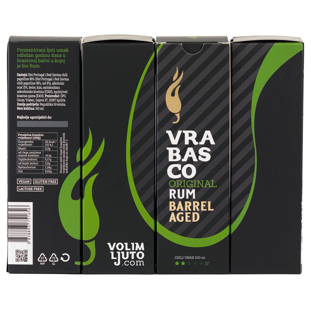 Vrabasco Original Rum barrel aged ljuti umak 100ml 4 Vrabasco Original Rum barrel aged ljuti umak 100ml