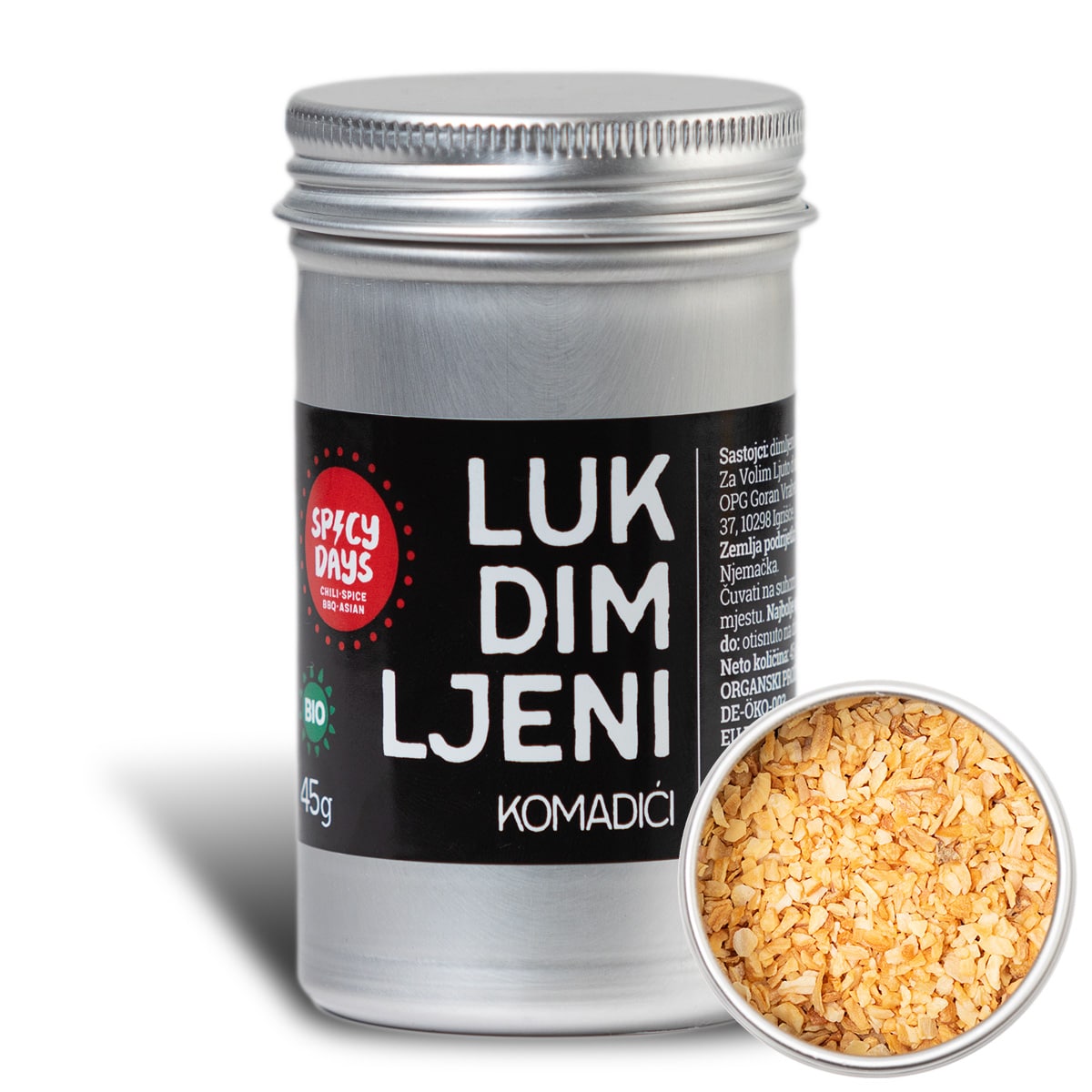 Luk dimljeni komadići 45g BIO 3 Luk dimljeni komadići 45g BIO