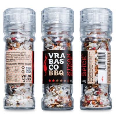 Vrabasco BBQ Steak Spice mlinac sa začinima 80g 7 Vrabasco BBQ Steak Spice mlinac sa začinima 80g