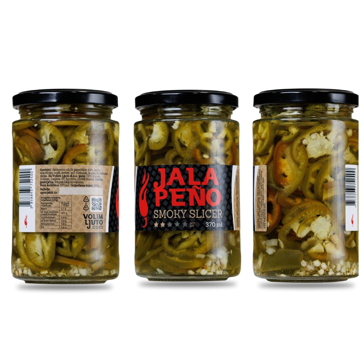 Jalapeno Smoky Slicer ukiseljene dimljene papričice 370ml 4 Jalapeno Smoky Slicer ukiseljene dimljene papričice 370ml